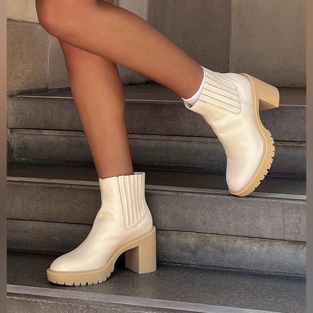 Dolce Vita Cream Heeled Boots